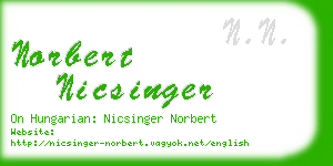 norbert nicsinger business card